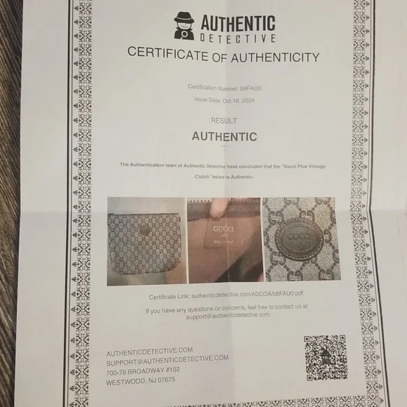 Gucci Plus GG Monogram Lesther Canvas Authentic Zipper Clutch Excellent Vintage - Picture 17 of 17